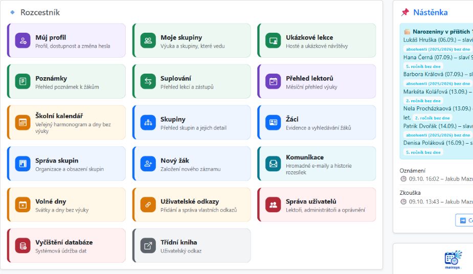 MAINSYS Dashboard
